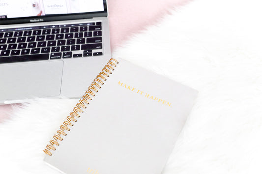 "Make it Happen" Gold Embossed Notebook