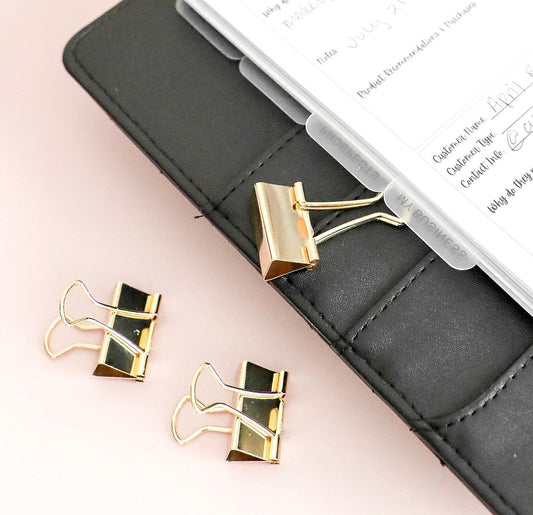 Gold Binder Clips Set of 3